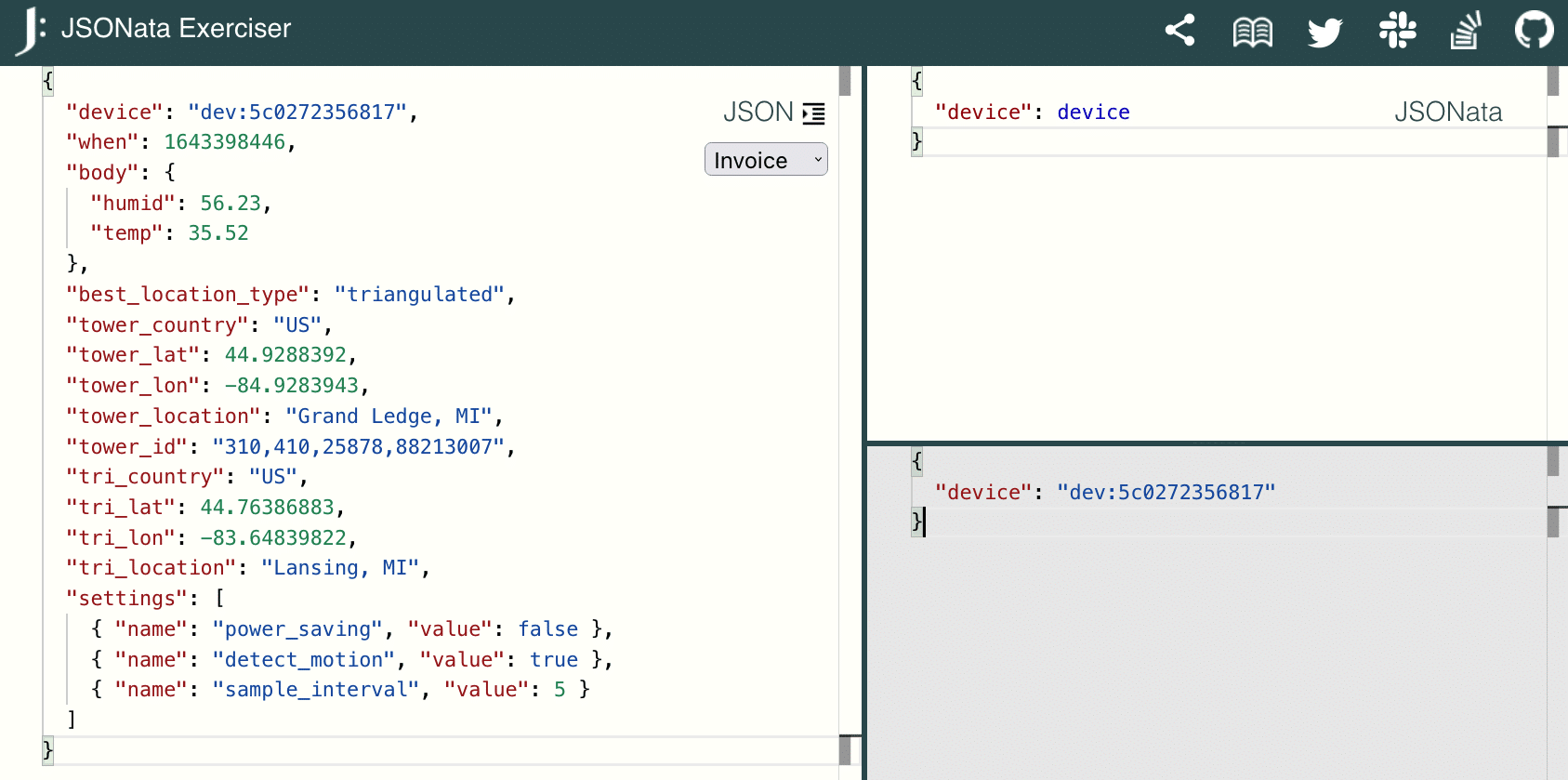 Using JSONata to create a smaller JSON object