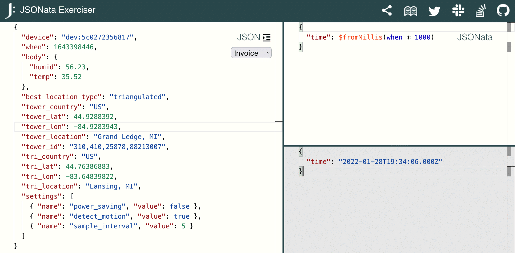 Using JSONata to convert dates to strings